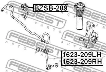 FEBEST 1623209LH Стойка стабилизатора перед.левая VW Crafter 2.5TDi 06>