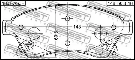 FEBEST 1801ASJF Колодки торм. Opel Astra J 10-