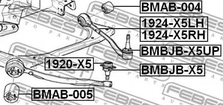 FEBEST 1924X5LH Рычаг задний нижний левый BMW X5 all 00>
