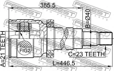 FEBEST 2111FOCRH Шрус внутренний правый к-кт Ford Focus 98-04, Focus Estate 1.6 99-04