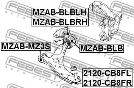 FEBEST 2120CB8FL Опора шаровая передняя нижняя Ford Focus III all 11>