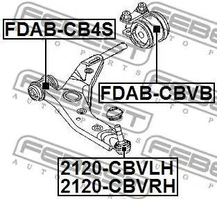 FEBEST 2120CBVRH Опора шаровая Ford KUGA 08-12 перед.подв.прав.