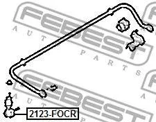 FEBEST 2123FOCR Стойка стабилизатора заднего с гайками L=76 Ford C-Max Focus 10>