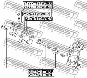 FEBEST 2175TT9FWDR Ремкомплект тормозного суппорта Ford Transit 2.32.2TDCi2.4TDCi3.2TDCi 06>