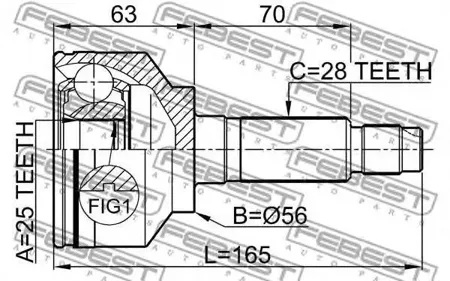 FEBEST 2210SOR Шрус наружный к-кт Kia Sorento 2.4i2.5CRDi 02-09