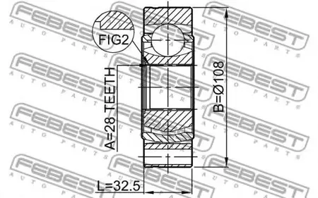 FEBEST 2311B6 Шрус внутренний к-кт VW, Audi , Skoda