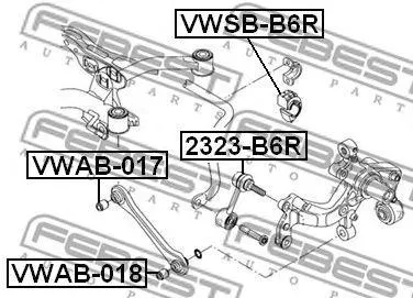 FEBEST 2323B6R Стойка стабилизатора заднего VW Golf , Skoda Octavia , Audi A3 03>