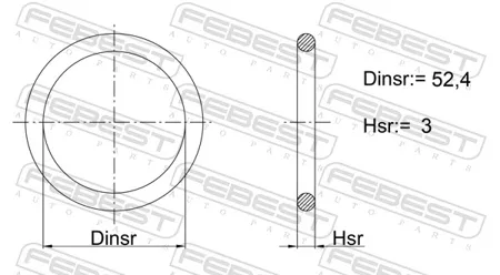 FEBEST 23400003 Кольцо уплотнительное крышки ГРМ 52.4x3