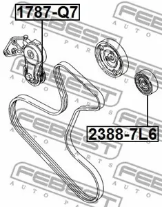 FEBEST 23887L6 Ролик обводной к-кт Audi Q7 07-15