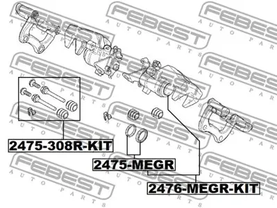 FEBEST 2476MEGRKIT Ремкомплект диск.тормоза с порш.задн. Renault Fluence Megan Scenic Clio 1.2-2.02.0dCi 08>