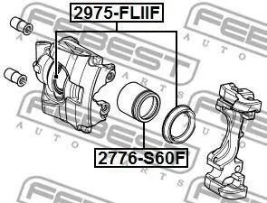 FEBEST 2975FLIIF Ремкомплект суппорта Land Rover Freelander 06-14 перед. лев,прав. .