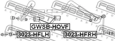 FEBEST 3023HFRH Стойка стабилизатора переднего правая