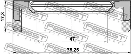FEBEST 95BAY49750818X Сальник ступицы TOYOTA LAND CRUISER 90 KZJ9#/LJ9#/RZJ9#/VZJ9# 1996.04-2008.12 задн.
