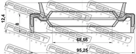 FEBEST 95EAS70950812X Сальник ступицы (70X95X8X12.4) 95EAS-70950812X