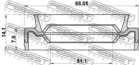 FEBEST 95EFS53680814X Сальник ступицы (53X68X7.8X14.1) 95EFS-53680814X