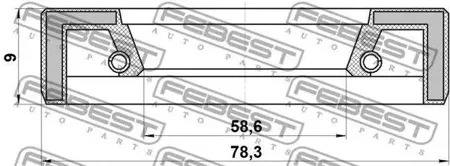 FEBEST 95FAY60780909X Сальник привода 58.6x78.3x9