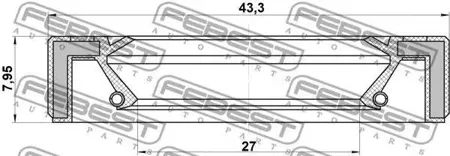 FEBEST 95GAY29430808X Сальник привода 27X43.3X7.95 Nissan , Mazda , Infiniti