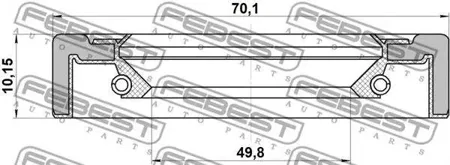 FEBEST 95GCY51701010X Сальник ступицы (51X70X10.2) 95GCY-51701010X