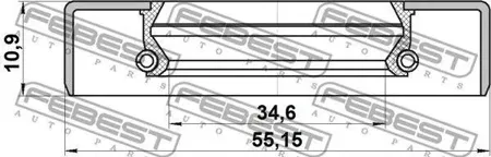 FEBEST 95GDS36551111X Сальник привода 34.6x55.15x10.9