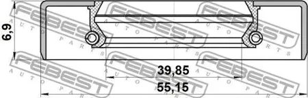 FEBEST 95GDY41550707X Сальник ступицы 42x55x7 Mazda Toyota 80>