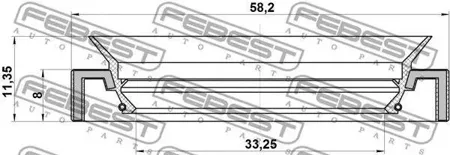 FEBEST 95HAS35580811R Сальник привода 33.25x58.2x8x11.35