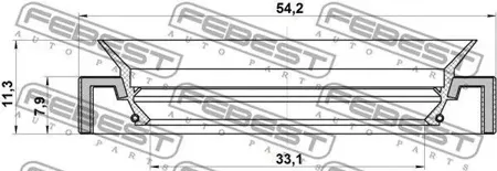 FEBEST 95HAY35540811R Сальник привода (35х54х8х11,3) 95HAY-35540811R