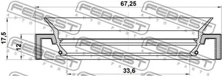 FEBEST 95HAY35671017R Сальник привода 35x67x12x17.5