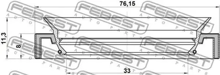 FEBEST 95HAY35760813L Сальник привода (35X76X8X11,3) 95HAY-35760813L