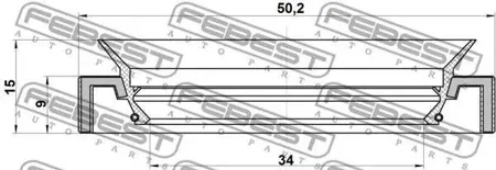 FEBEST 95HAY36500915L Сальник привода 36x50x9x15 Subaru Impreza g12 2007-2011