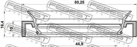 FEBEST 95HAY46801016C Сальник привода 46x80x1016.4 Toyota Land Cruiser 100 98-07