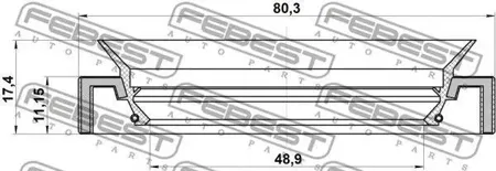 FEBEST 95HAY50801117L Сальник привода 48.9X80.3X11.15X17.4