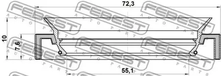 FEBEST 95HAY57720810X Сальник ступицы передней 57x72x7.6 Suzuki Swift SF310 01-03