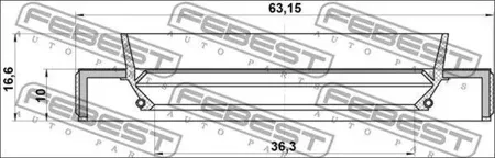 FEBEST 95HBY38631017C Сальник привода (38X63X10X16,6) Toyota Mark 2 Chaser Cresta 96-01 95HBY-38631017C
