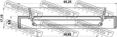 FEBEST 95HBY38651017C Сальник привода 38X65X10X17 Lexus RX300,330,350 98-09