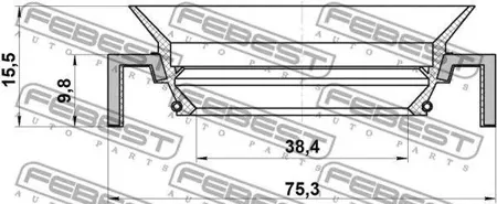 FEBEST 95HCY40751016C Сальник привода (40x75x10x15.5) KIA SORENTO (FY) 2002-2006 95HCY-40751016C