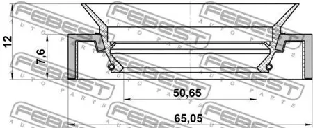 FEBEST 95HCY52650812X Сальник ступичный задний 50.65X65.05X7.6X12