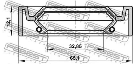 FEBEST 95IDS34651212X Сальник привода 34x65x12.1