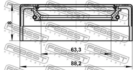 FEBEST 95NES65880808C Сальник привода 65x88x8 Audi tt (8j) 2006-2014
