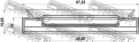 FEBEST 95PES44671016C сальник 44х67х1015,5 BMW E90E60 2.5-3.0