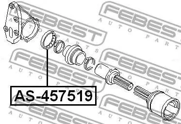 FEBEST AS457519 Подшипн. промеж.опоры (R) привода [45x75x19]