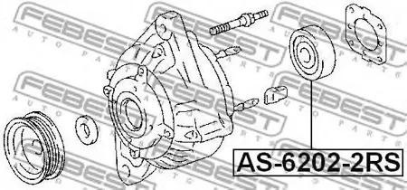 FEBEST AS62022RS подшипник генератора заднего Hyundai Accent 1.3-1.6 02> Sonata 2.02.7 <04, Kia 1.6 06>