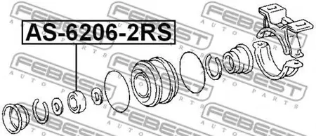FEBEST AS62062RS подшипник шариковый 30x62x16 Toyota Dyna 200 Bu1##2##Rzu100140Xzu130140 95-00