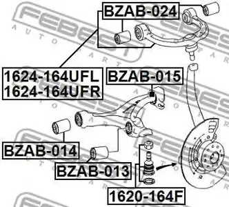 FEBEST BZAB014 Сайлентблок переднего нижнего рычага передний Mercedes GL X164ML W164R W251 05>