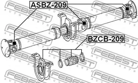 FEBEST BZCB209 Подшипник опоры карданного вала BZCB-209