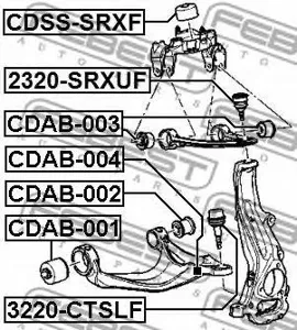 FEBEST CDAB003 Сайлентблок переднего верхнего рычага Cadillac CTS 07-13