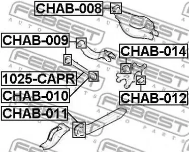 FEBEST CHAB014 Сайлентблок задней цапфы верхний Chevrolet Captiva (C100) 2007