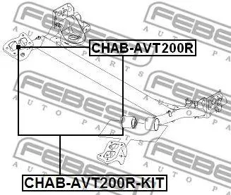 FEBEST CHABAVT200RKIT Сайлентблок CHAB-AVT200R-KITкомплект ов задней балки 2шт. Chevrolet Aveo (T200) 03-08