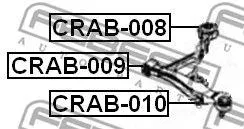 FEBEST CRAB008 Сайлентблок задний пер. ниж. рычага Chrysler Sebring 01- Stratus 95- Dodge Grand Caravan 95-