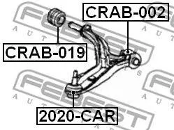 FEBEST CRAB019 Сайлентблок рычага Chrysler Voyager Dodge Caravan 01-07 пер.подв.лев.