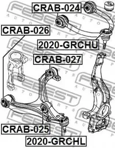 FEBEST CRAB024 Рычаг подвески